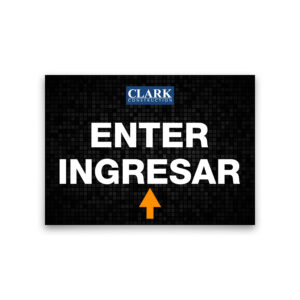 ENTER Sign Bilingual - STRAIGHT